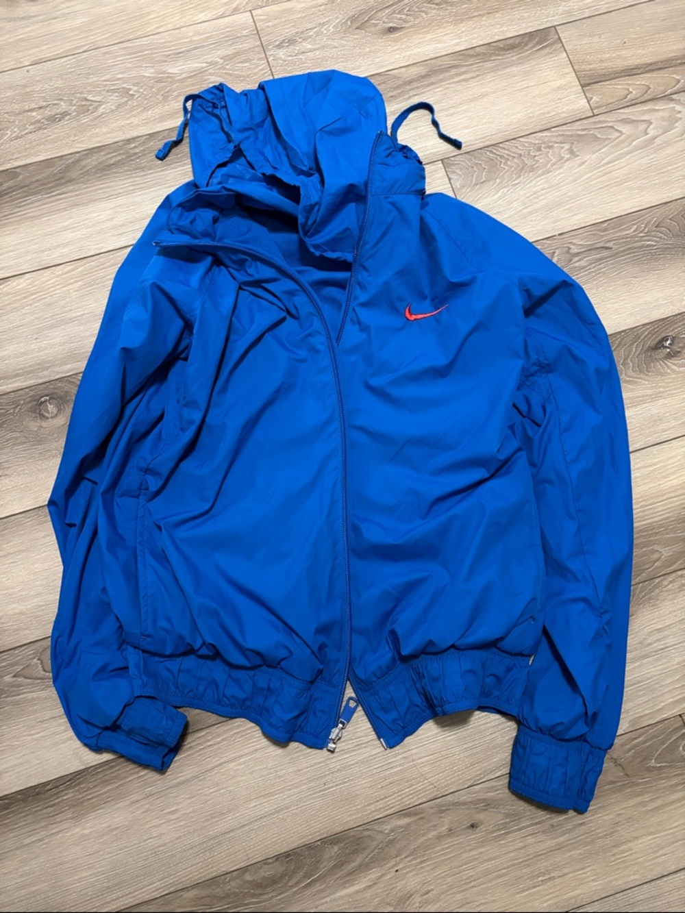 Reversable Nike Royal Blue Hooded Jacket with Red Swoosh